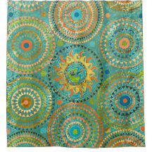 Aztect Lizard in sun symbol on  geometric pattern