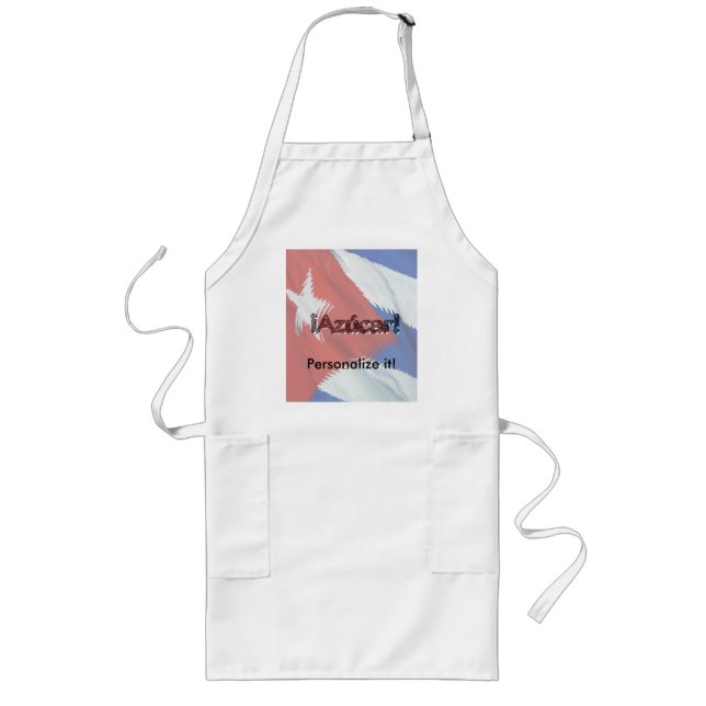 Azucar! on Cuban Flag Long Apron (Front)