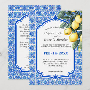🍋💙 Azul & Limone Romance  – Classic Invitation
