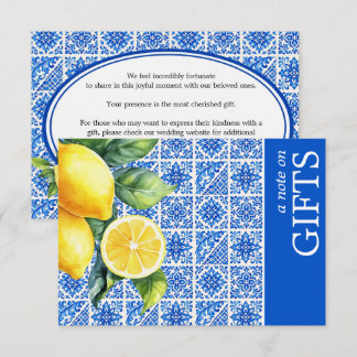 💙🍋Azul & Limone Romance Note on Gifts  Enclosure Card