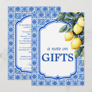 💙🍋 Azul & Limone Romance Note on Gifts Enclosure Card