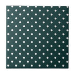 Azul Verde Polka Dots Tile<br><div class="desc">Is it green? Is it blue? We don’t know but we like it! It has a little too much blue to be hunter green,  it has way too much green to be a true teal.  Unique hue,  this will make very colourful & interesting gifts.</div>