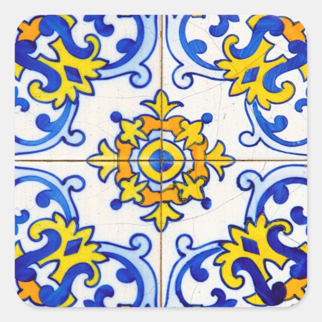 Azulejo Art Tile Square Sticker (Front)