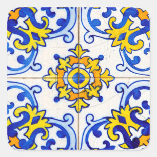 Azulejo Art Tile Square Sticker