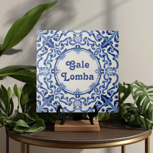 Azulejo Blue Custom House Name Plate Plaque Sign  Tile