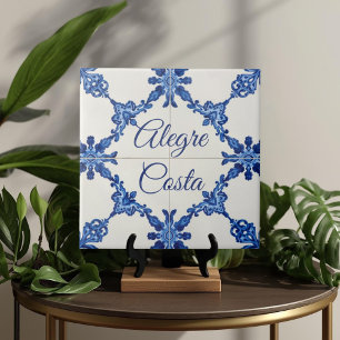 Azulejo Blue Custom House Name Plate Plaque Sign  Tile