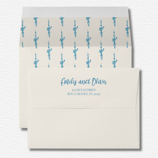 Azulejo Blue Wedding Envelope