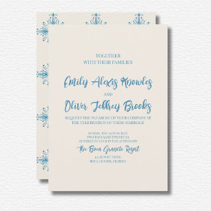 Azulejo Blue Wedding Invitation
