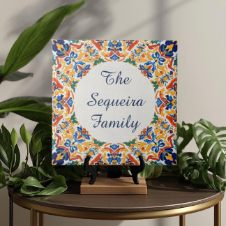 Azulejo Colorful Custom Name Plate Plaque Sign Tile