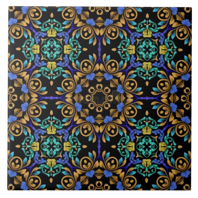 Azulejo de cerámica estilo barroco  tile (Front)