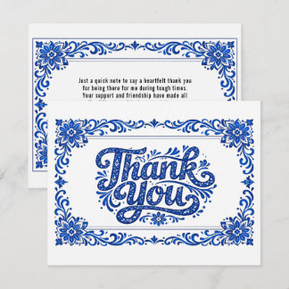 💙Azulejo Heart Thank‑You Tile Thank You Card