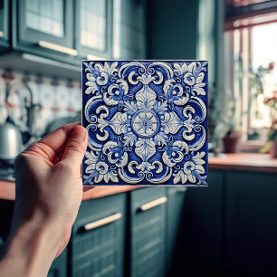 Azulejo Lisbon Patterned Talavera Ceramic Design Tile