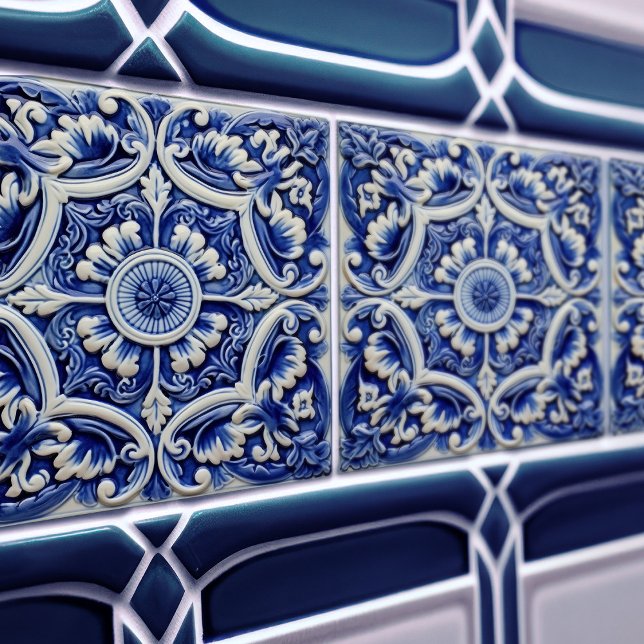 Azulejo Lisbon Patterned Talavera Ceramic Design Tile (Creator Uploaded)