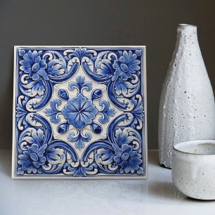 Azulejo Lisbon Patterned Talavera Ceramic Design Tile