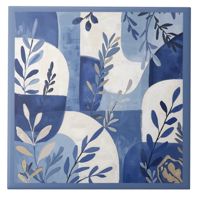 Azulejo Mediterranean Blue White Tile (Front)
