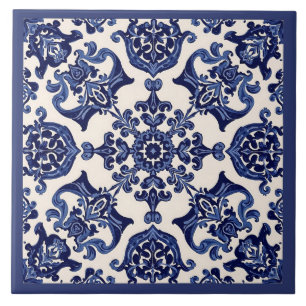 Azulejo Mediterranean Blue White Tile