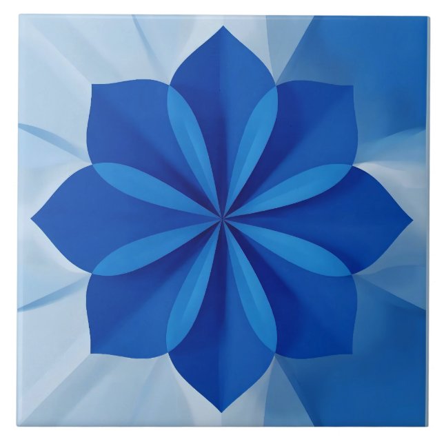 Azulejo Mediterranean Blue White Tile (Front)