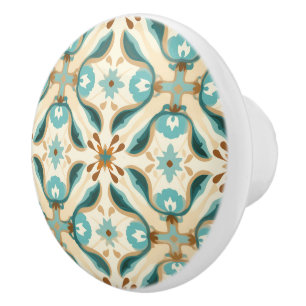 Azulejo Mocha Mint Marvel Ceramic Knob