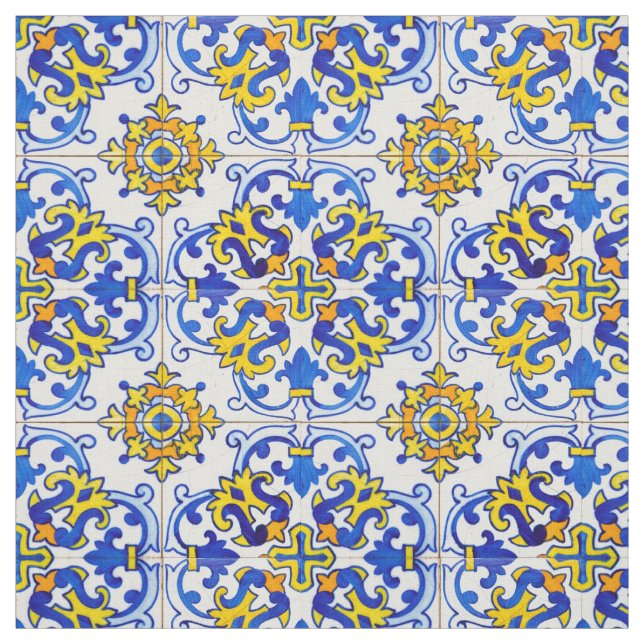 Azulejo Panel Tiles Fabric (Swatch)