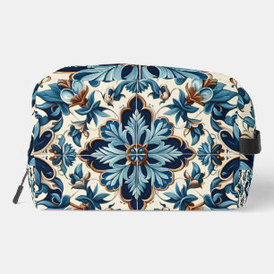 Azulejo Porcelain Blue Tile Mediterranean Pattern Dopp Kit