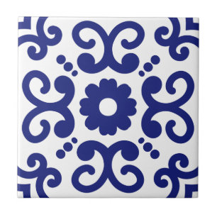 Azulejo Portuguese Mediterranean Blue White 03 Tile