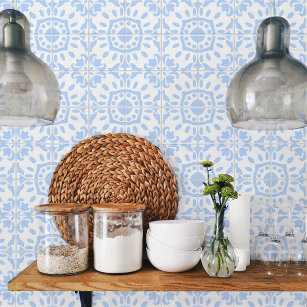 Azulejo Portuguese Mediterranean Modern Blue White Tile