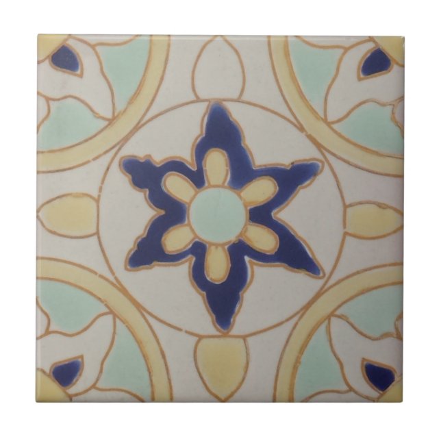 Azulejo Portuguese Tile – Vintage Blue 4x4 (Front)