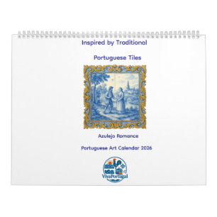 Azulejo Romance Portuguese Art Calendar 2026