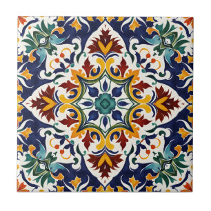 Azulejo Talavera blue Mediterranean wedding favour Tile
