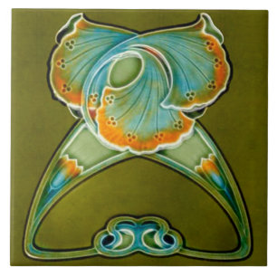 Azulejo Tile art nouveau style decorative fireplac