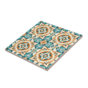 Azulejo Turquoise Mocha Delight Tile