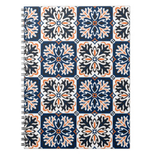 Azulejos ceramic tile design. Talavera tracery mot Notebook