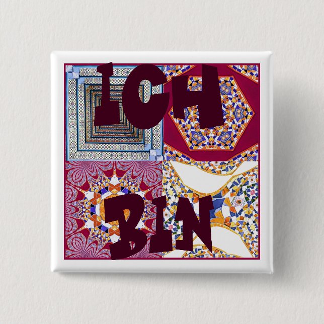 Azulejos Geometric Tiles with a CG twist 15 Cm Square Badge (Front)