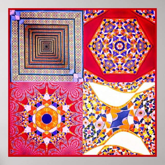 Azulejos Geometric Tiles with a CG twist Poster (Front)