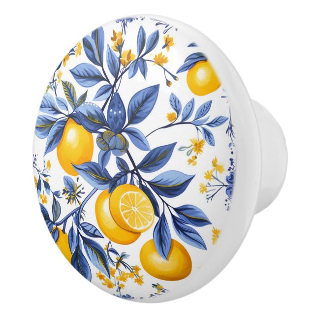 💙💛 Azulejos Lemon Grove Ceramic Knob (Right)