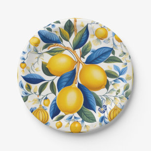 💙💛 Azulejos Lemon Grove Paper Plates