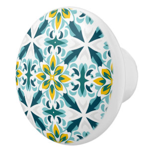 💙💛 Azulejos  Lisboa Bloom Ceramic Knob