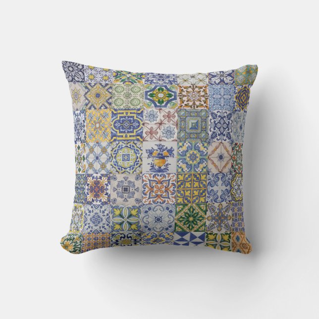Azulejos Patchwork Cushion (Front)
