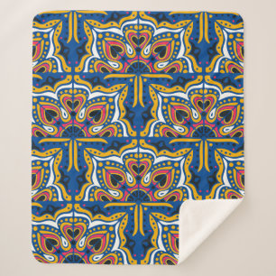 Azulejos portugal seamless pattern sherpa blanket