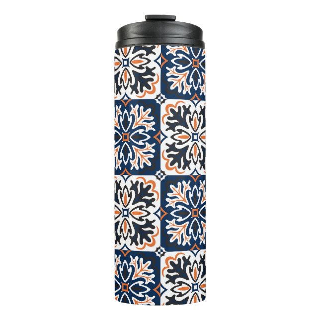 Azulejos Talavera Tile Pattern Thermal Tumbler (Front)