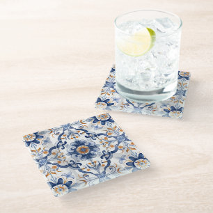 Azulejos Tile Pattern Tile Glass Coaster