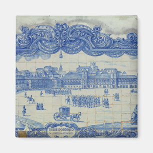 Azulejos tiles depicting the Praca do Comercio Magnet