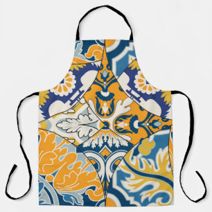 Azulejos Tiles Patchwork Vintage Wallpaper Apron