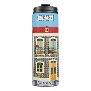 Azulejos typical house in Portugal  Thermal Tumbler