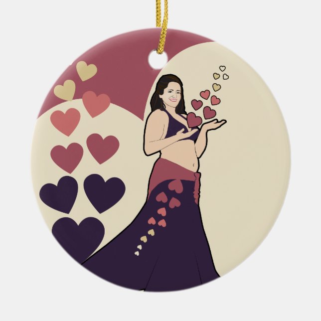 Azura Belly dancer Ceramic Tree Decoration (Front)