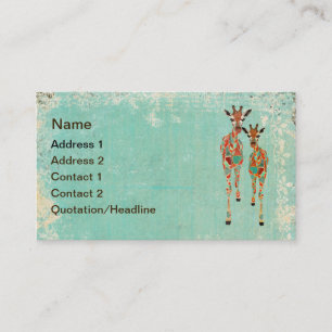 Azure & Amber Giraffes Business Card/Tags Business Card