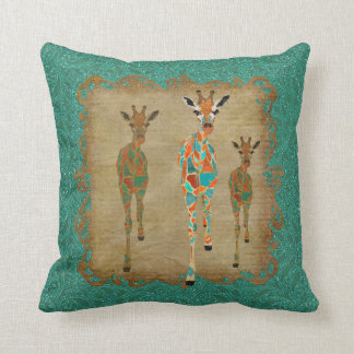 Azure & Amber Giraffes  Shadows MoJo Pillows