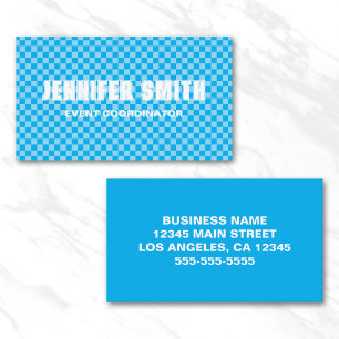 Azure and Blue Chequerboard Minimalist Business Card