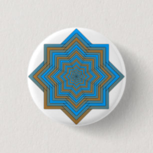 Azure and Ember Star 3 Cm Round Badge