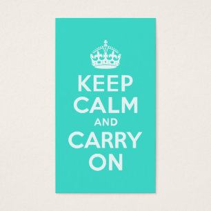 Azure and Turquoise Keep Calm and Carry On